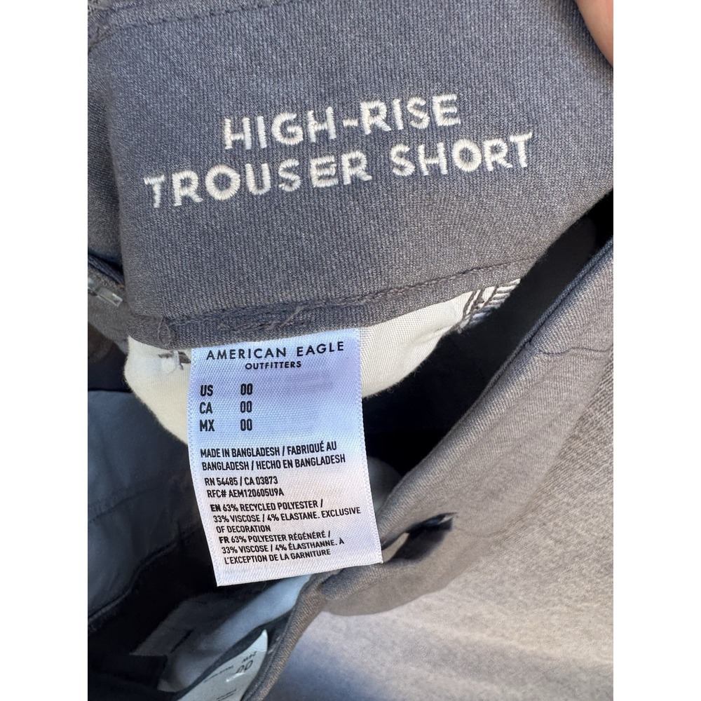 NWT American Eagle Sz 00 (24)  Gray High Rise Trouser Short - Picture 8 of 8
